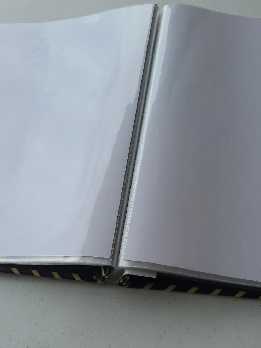 NWT-Recollections Black and Gold Diagonal Stripe Scrapbook Album